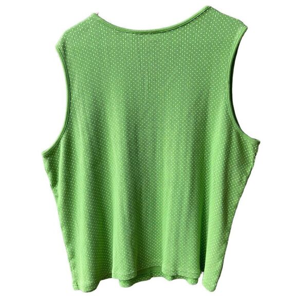 Coral Bay Plus Women's Tank Top Size 3X Green Polka Dot #G1573 - Picture 2 of 4